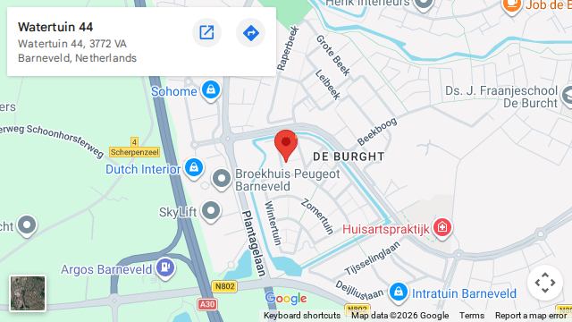 Locatie van Autorijschool Hartkamp op de kaart: Watertuin 44, 3772 VA Barneveld
